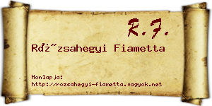Rózsahegyi Fiametta névjegykártya